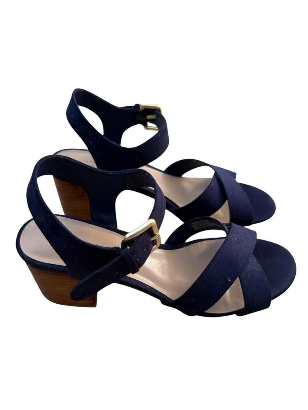 14TH & UNION Navy Blue Sandals w/ Buckle Strap Women 7.5 7-1/2 M